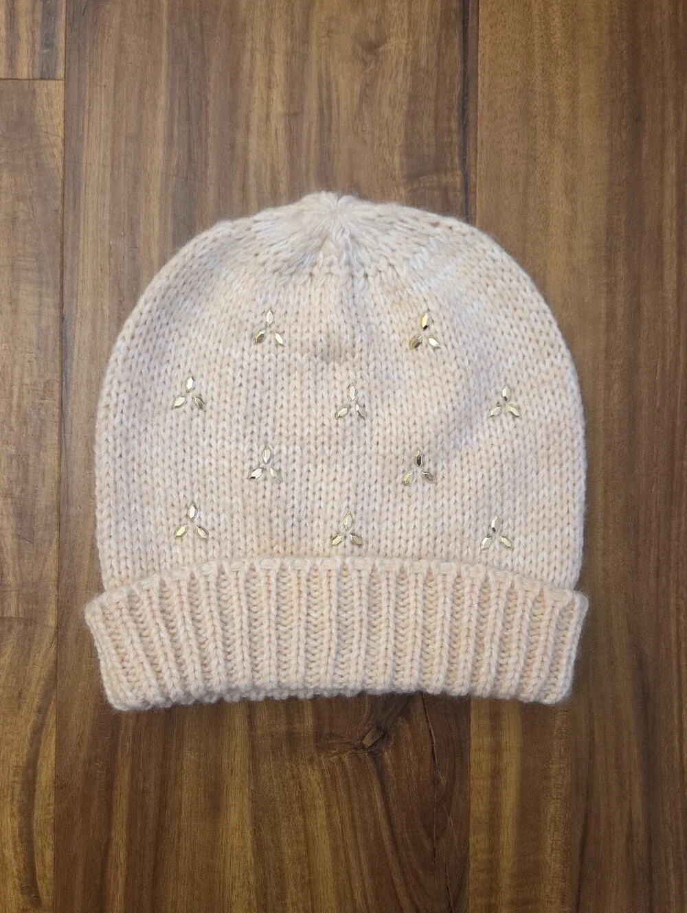 Icing Light Pink Knit Beanie w/ Jewels Size osfm